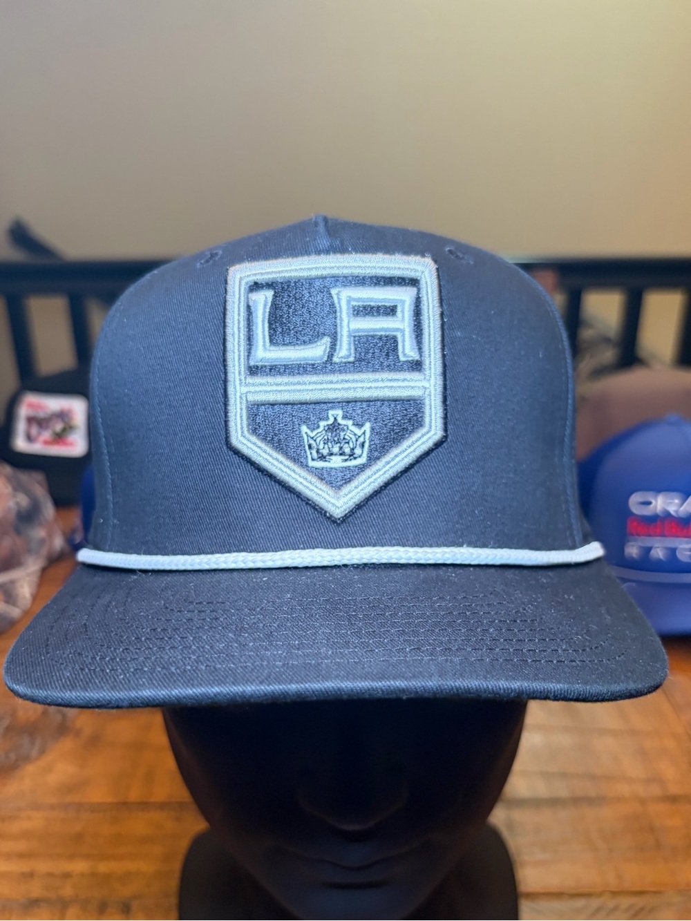 Mitchell & Ness Los Angeles Kings Logo Hat in Black Gray & White Trim